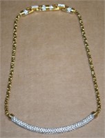 Vtg Swarovski Crystal Goldtone Necklace 18"