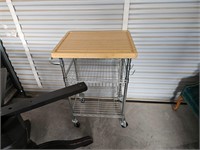 Roll cart with butcher block
