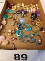 Flat full of pierced and clip earrings, clip