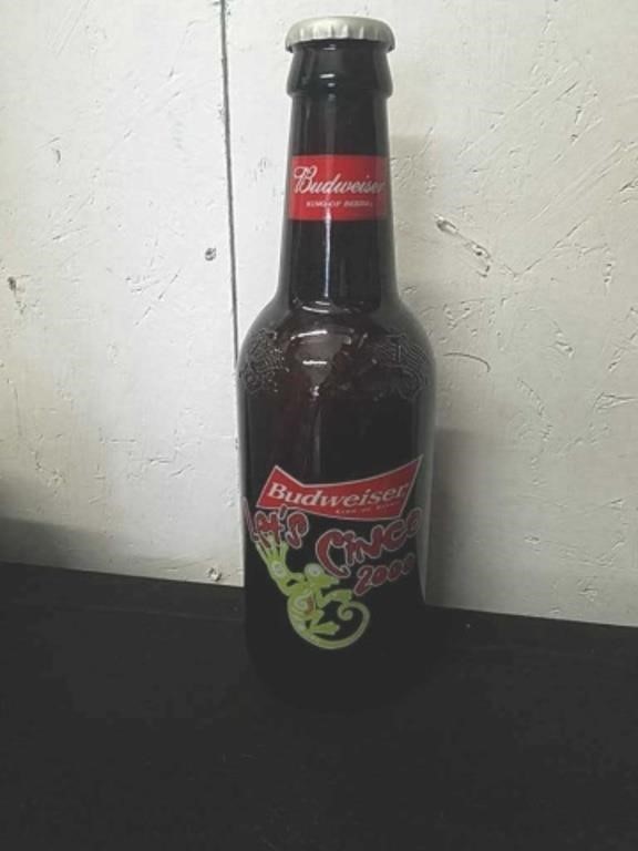 Vintage 15 inch glass Budweiser bottle