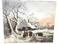 Original 19th Century Pastel Landscape on Thick
