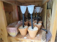 CANDLE HOLDERS, POTS WITH OUTDOOR STAKES- NO