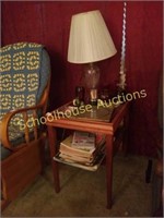 Endtable with leather top and all items pictured