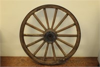 Antique heavy wagon wheel