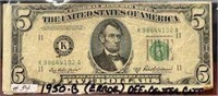 1950-B $5 FRN (Error) Off-Center Cut