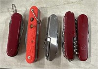 Five pocket knives