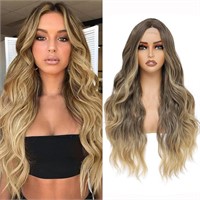 Blonde Wig for Women 26 Inch Middle Part Lace Blon
