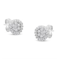 14k White Gold .50ct Diamond Floral Earrings