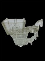 Clear Glass Donkey and Cart candy dishes
