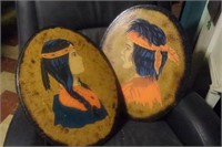 Wooden Native American Painted Pictures