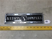 Metal Natkin Company Tag Name Plate
