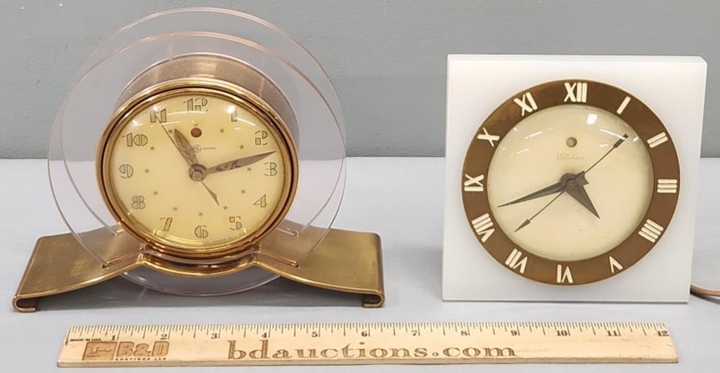 GE & Telechron Desk Clocks Art Deco
