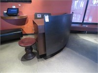 72" CURVED RECEPTION COUNTER W/MENU HOLDERS,