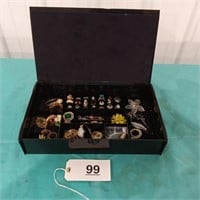 Rings, Brooches, Watches in Black Case