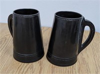 2 Royal Doulton Tall Black Mugs