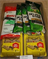 FLAT BOX OF NOS MOUSE TRAPS & PEST STRIPS