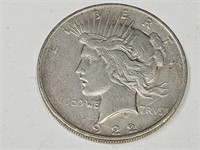 1922 D Silver Peace Dollar Coin