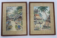 Framed Coastal Village Art