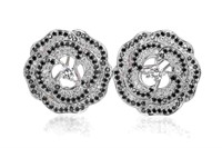 14K WHITE GOLD AND DIAMOND EARRINGS, 15.4g