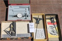 DIAL GAUGE, SQUARE AND LUFKIN AND STARRETT RULE