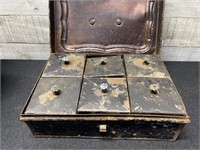 Rustic Antique Decor Locking Spice Storage Contain