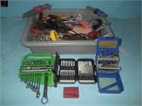Tub w/ Drill Bits , Allan Wrenches, Pliers,