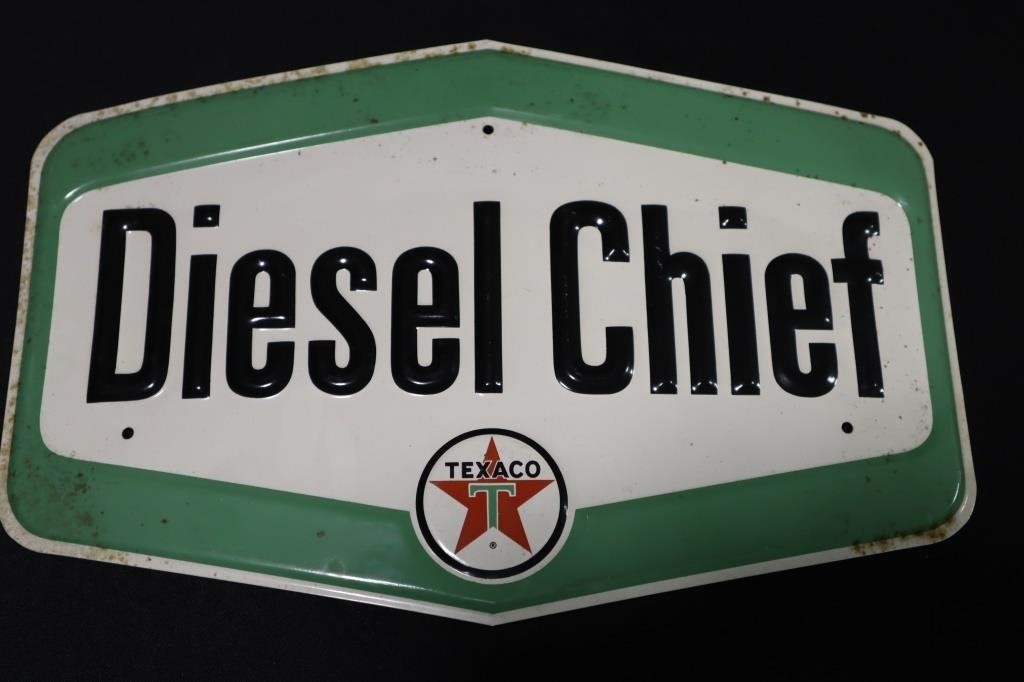Texaco Diesel Chief metal sign 15" X 10"