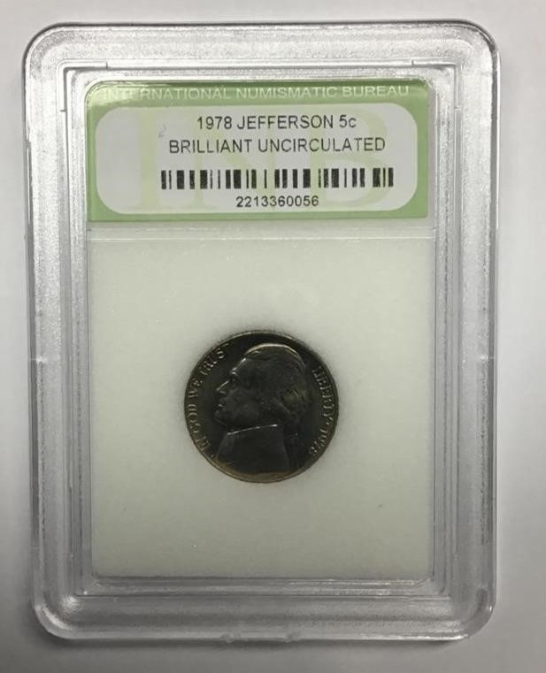 1978 Jefferson Brilliant Uncirculated GRADED