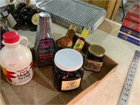 lot of misc. sauces and honey unopened