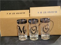 VTG ‘O’ & ‘M’ Monogrammed Glasses