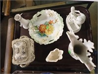 ASSTD CHINA LOT W/ STATUE, PLATE, VASE, MORE