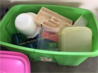 Tote w/ plastic containers & lids