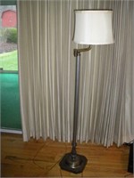 Vintage Brass & Metal Floor Lamp  55 Inches Tall