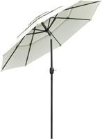 Outsunny 9FT 3 Tiers Patio Umbrella - Beige