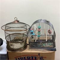 2 vintage bird cages