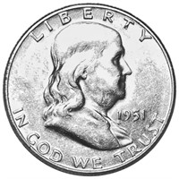 1951-S  Franklin Half Dollar UNCIRCULATED