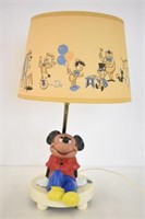 MICKEY MOUSE TABLE LAMP -16 1/2"H - NITE LITE BASE