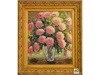 Pink Flowers in Vase-Fine Art
