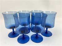 (6) Vintage Lenox? Blue Wine Goblets