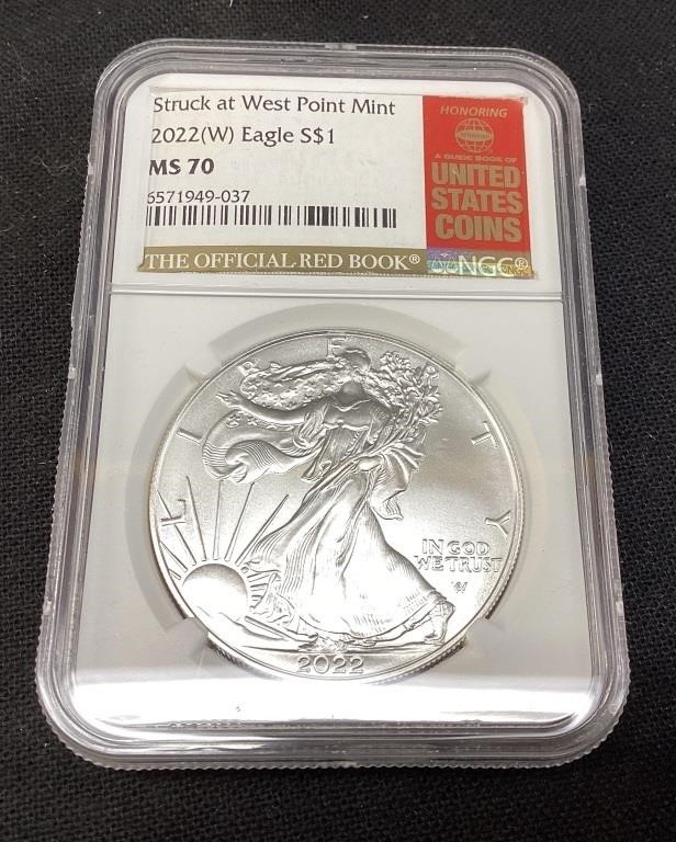 2022 SILVER AMERICAN EAGLE WEST POINT MINT MS70