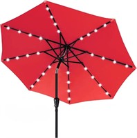 LINKLIFE 9 FT Tilting Garden Umbrella (RED)