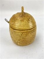 Vintage Signed Honey Pot w/Spoon