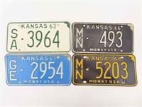 1963,1966, 1967, 1968 License Plates