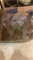 Box lot with beer glasses including Devils