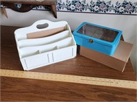 Table Top Desk Organizer and Metal Stamp Box