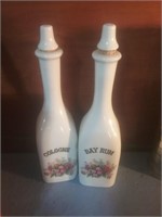 Vintage bottles with cork Stoppers Bay Rum in
