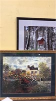 2 framed pieces, real photo of birdhouse in the