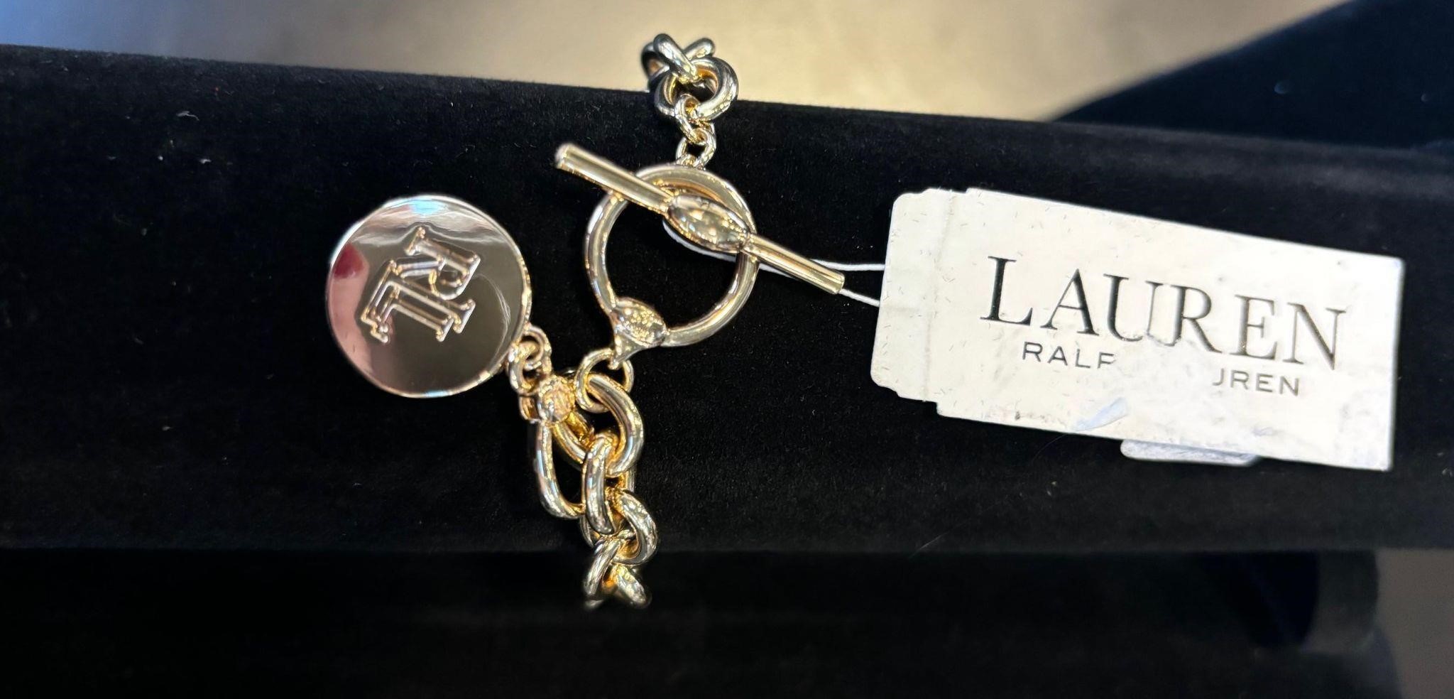 LAUREN RALPH LAUREN Gold-Tone Charm Flex Bracelet