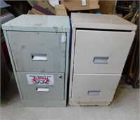Two metal 2 drawer filing cabinets