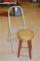 Bar stool and Aluminum Step Ladder